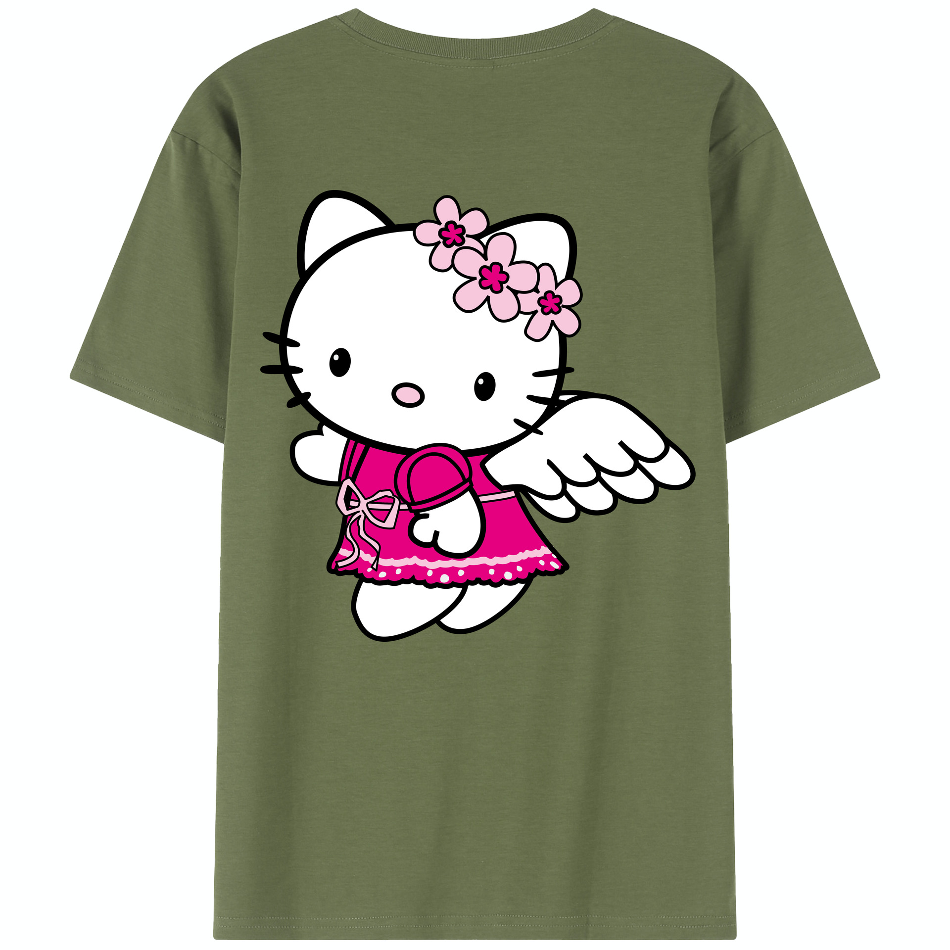 （画像用） Hello Kitty ハローキティ 綿100％半袖Tシャツ（背面プリント）
